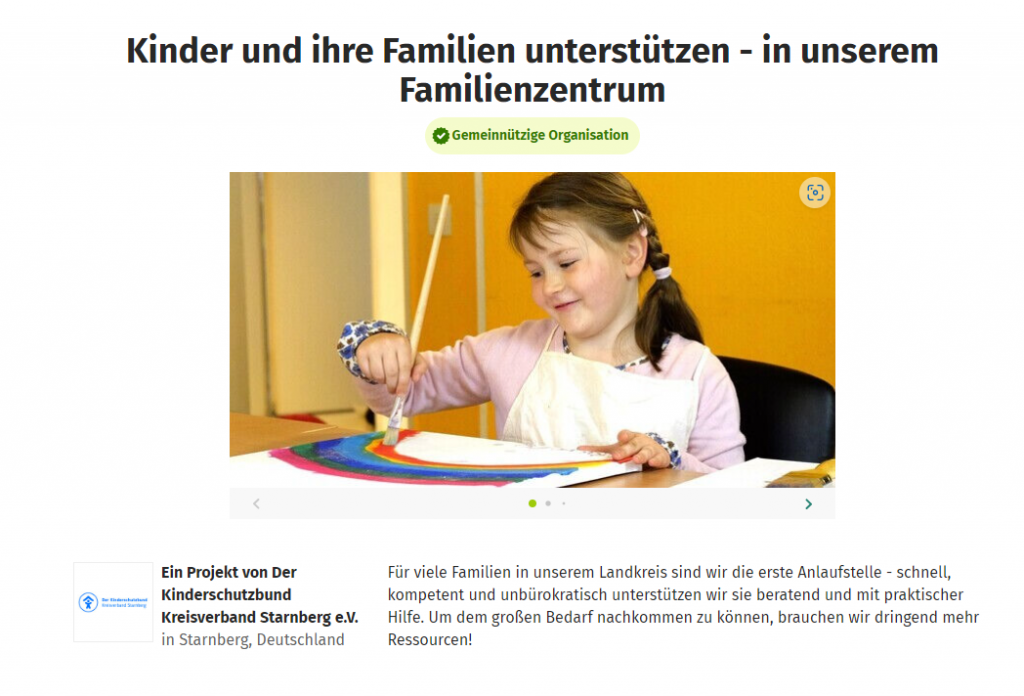 Unterstützen Sie den Kinderschutzbund Starnberg über den folgenden Link auf betterplace.org
